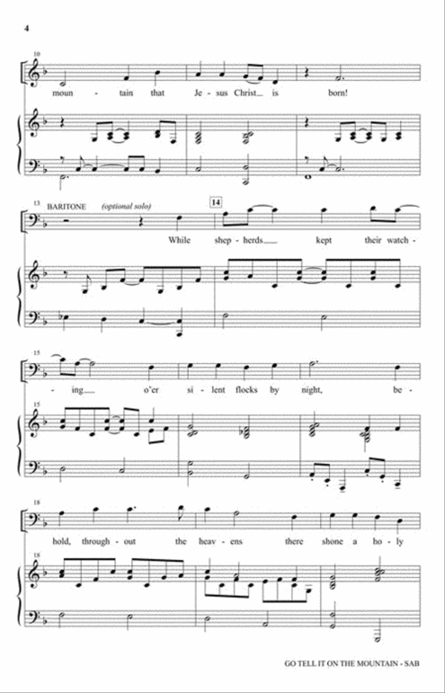 Go, Tell It on the Mountain 3-Part scores gallery preview page 3