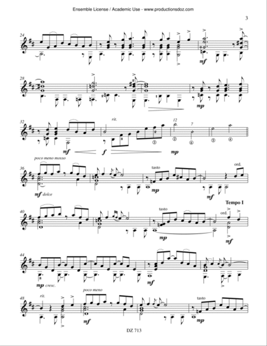 Three Latin Pieces Classical Guitar scores gallery preview page 3