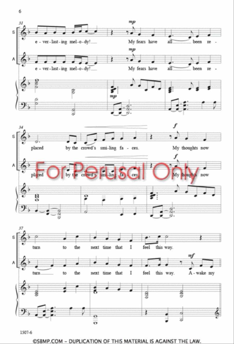 Awake My Song - SA Octavo SA scores gallery preview page 5