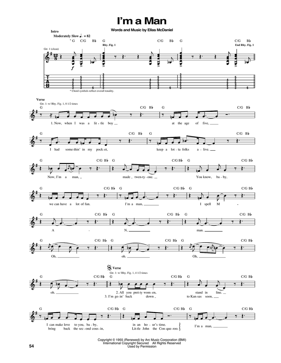 I'm A Man Acoustic Guitar scores gallery preview page 1