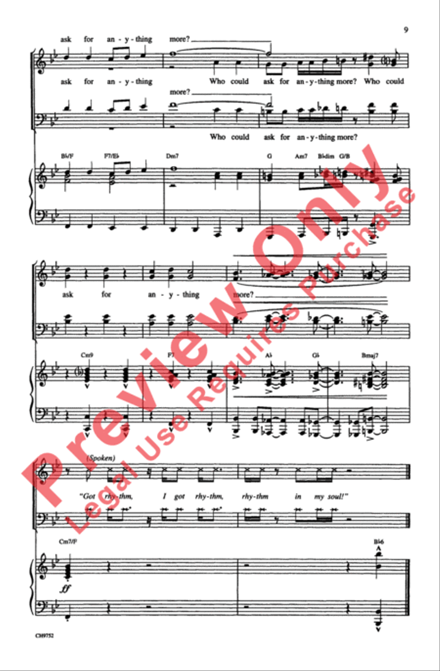 I Got Rhythm I Got Rhythm 4-Part scores gallery preview page 9