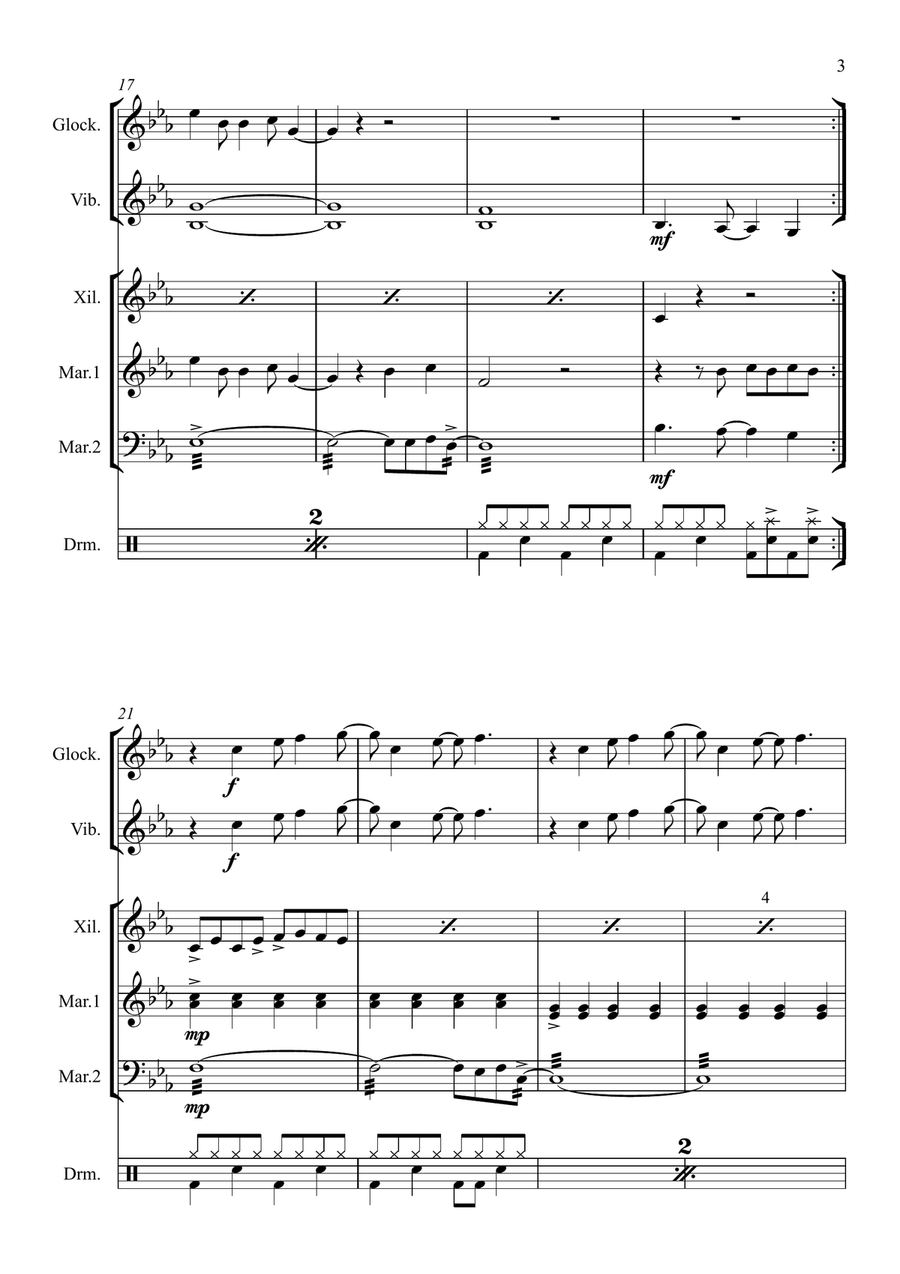 Blinding Lights Percussion Ensemble scores gallery preview page 5