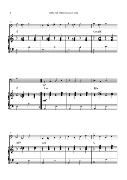 In the Hall of the Mountain King - Trombone & Piano with Chord Notation image number null