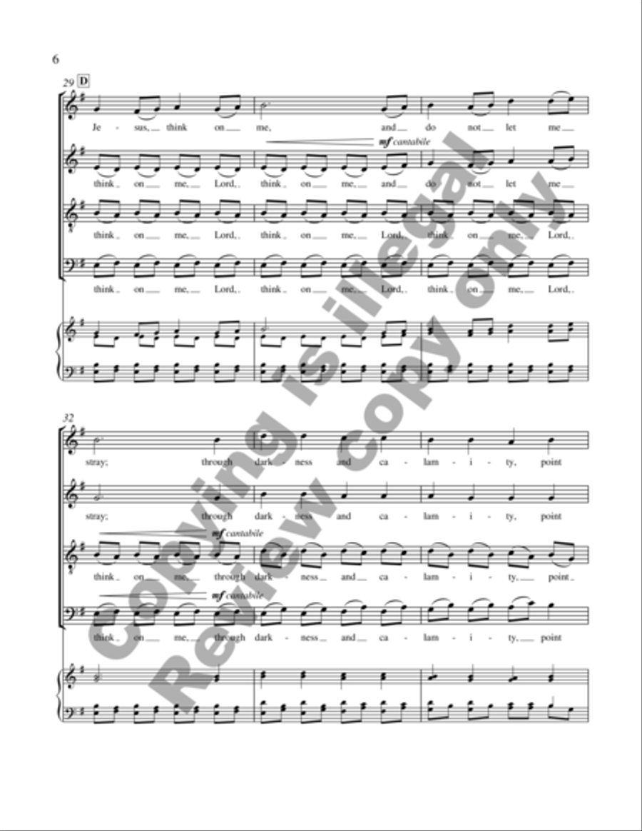 Eternal Brightness: 2. Lord Jesus, Think On Me 4-Part scores gallery preview page 17