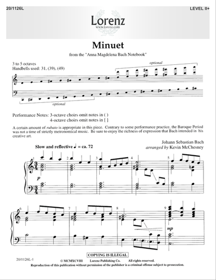 Minuet 5-Octaves scores gallery preview page 1