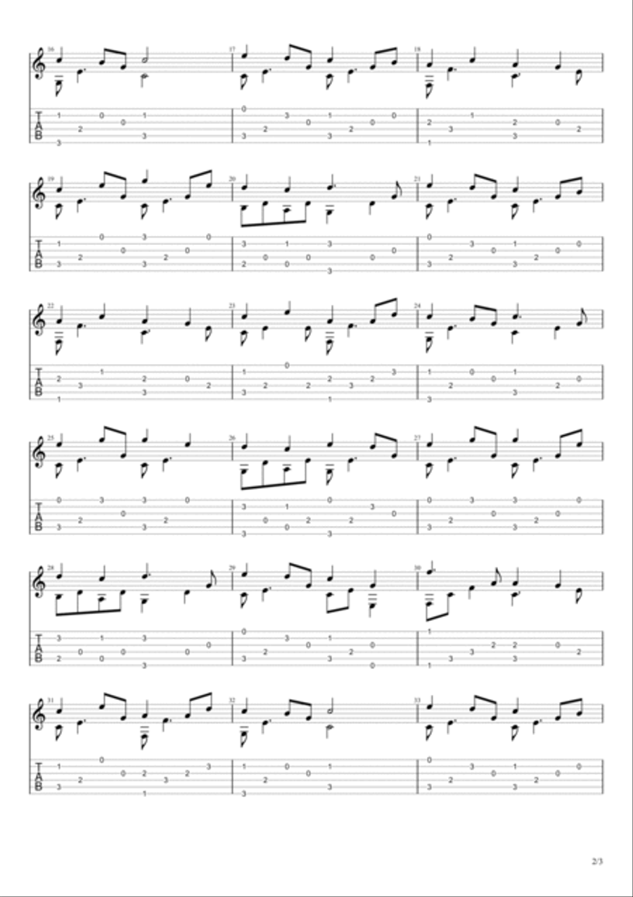 Tis So Sweet To Trust in Jesus Guitar Tablature scores gallery preview page 2