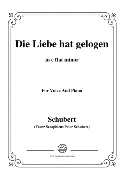 Schubert-Die Liebe hat gelogen,in e flat minor,Op.23,No.1,for Voice and Piano image number null