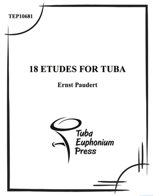 Book cover for 18 Etudes for Tuba