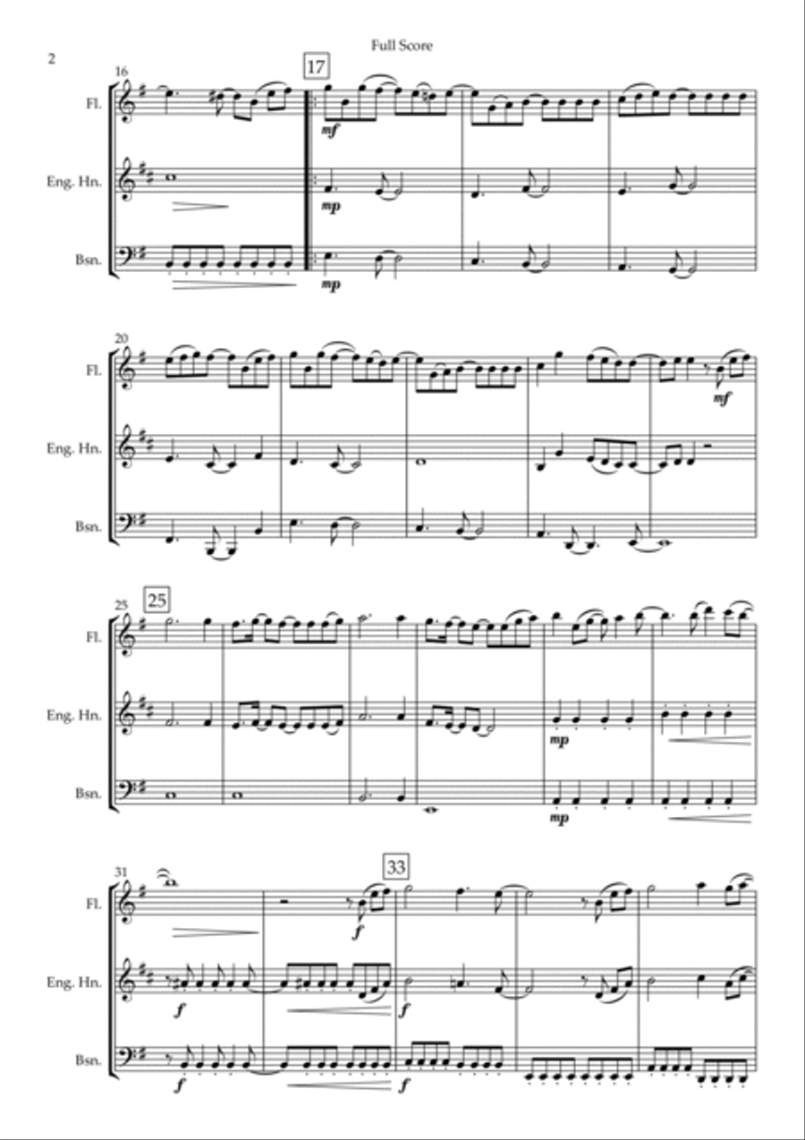 Ikimono Gakari's Blue Bird Woodwind Trio scores gallery preview page 2