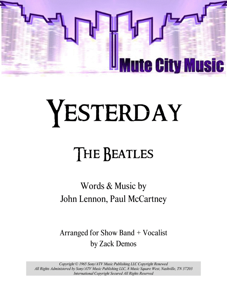 Yesterday Tenor Saxophone scores gallery preview page 1