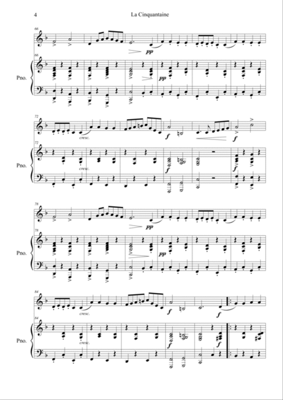 La Cinquantaine (in f minor) Easy Piano scores gallery preview page 4