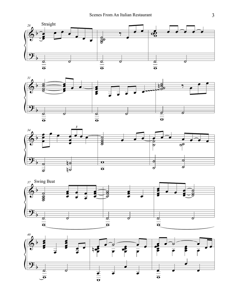 Scenes From An Italian Restaurant Piano Solo scores gallery preview page 3