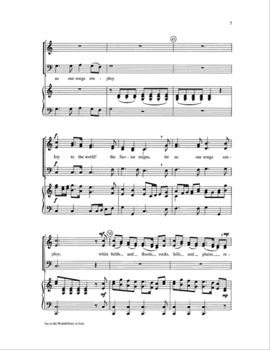 Joy to the World with Glory to God 3-Part scores gallery preview page 7