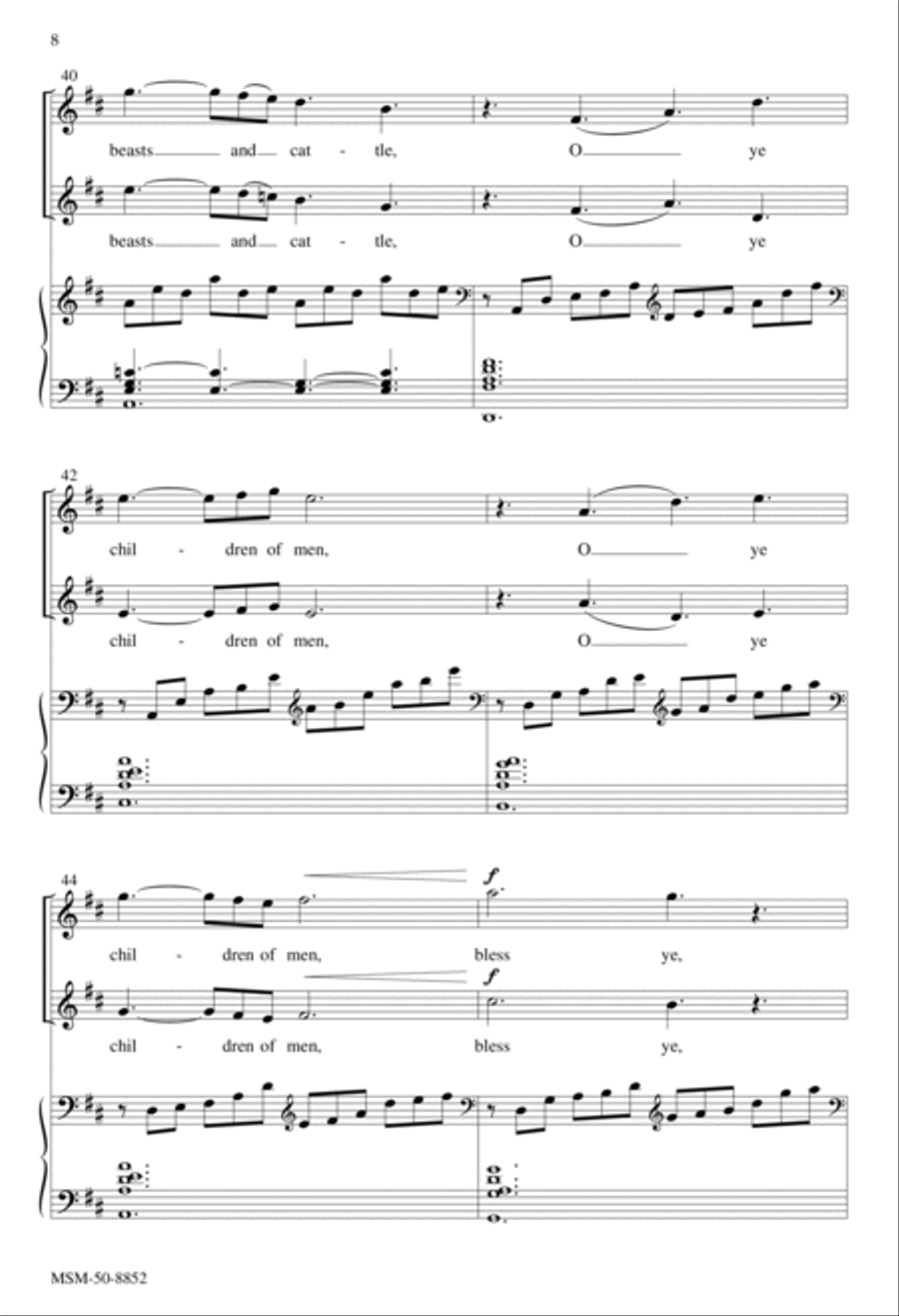 O Ye Mountains and Hills (Mvt 2 from Festival Benedicite) 4-Part scores gallery preview page 8