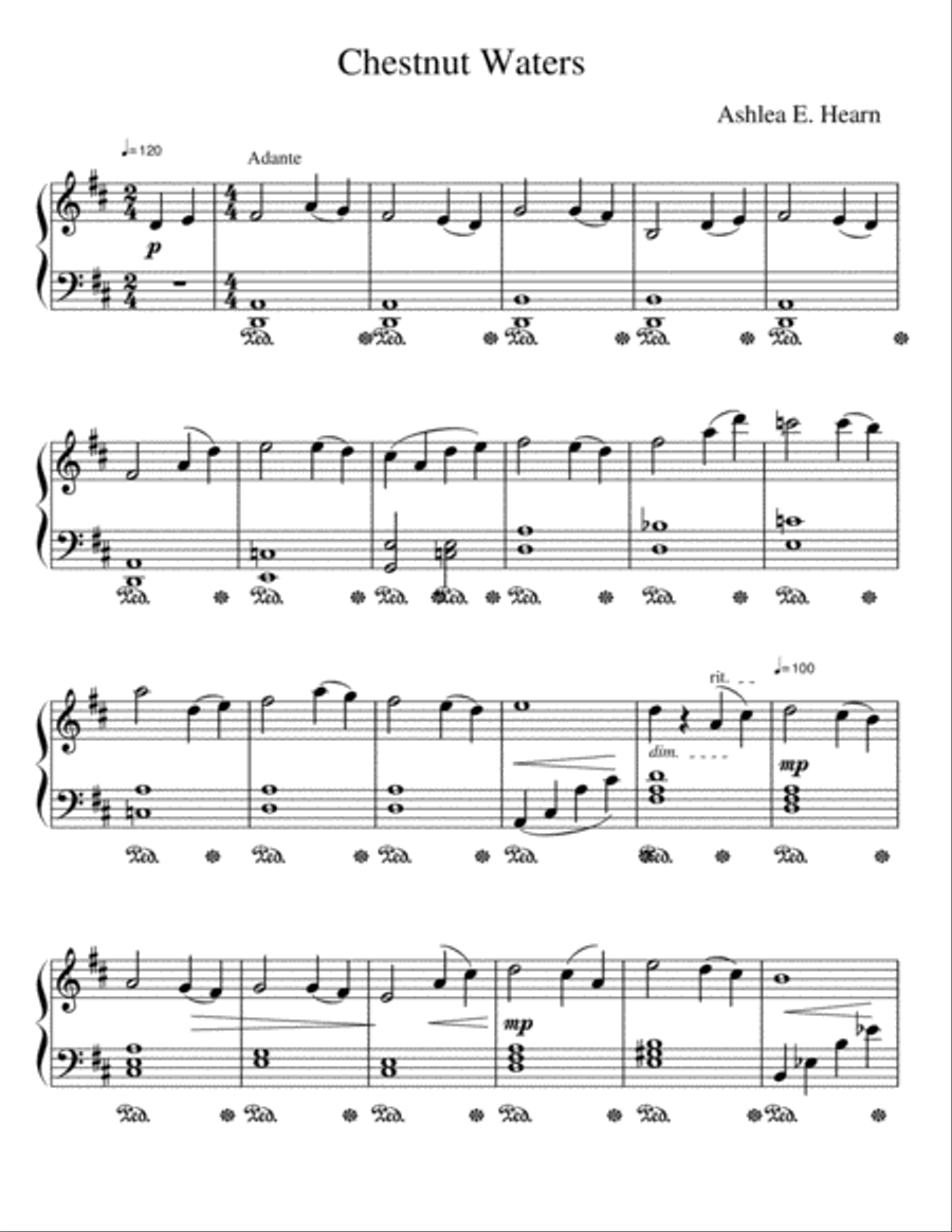 Chestnut Waters Easy Piano scores gallery preview page 1