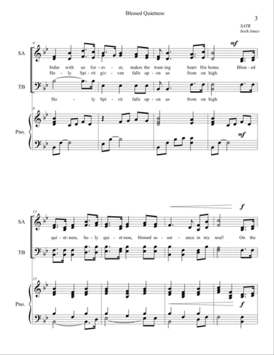 Blessed Quietness Blessed Quietness 4-Part scores gallery preview page 3