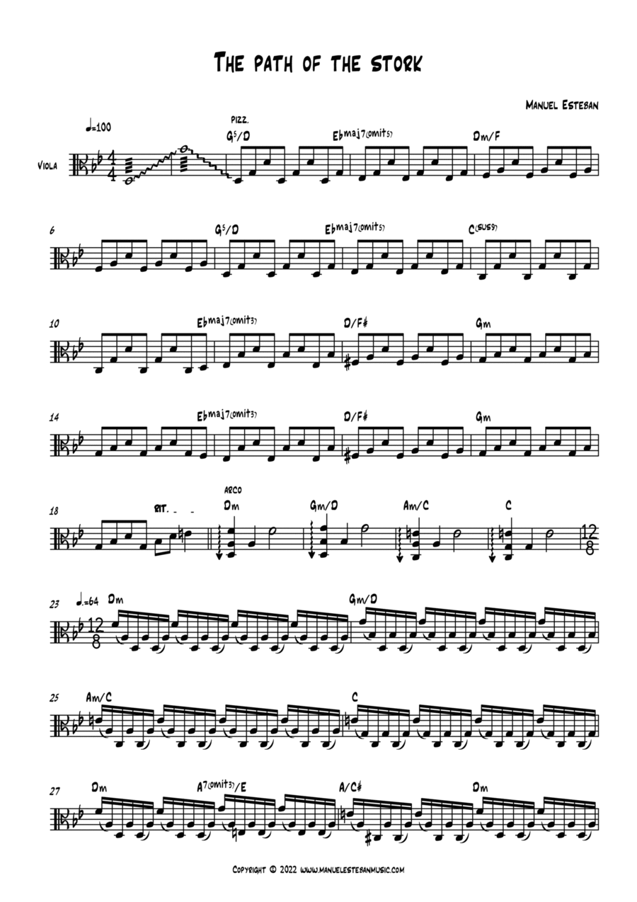The path of the stork Viola Solo scores gallery preview page 1
