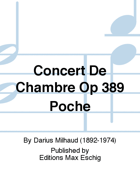 Concert De Chambre Op 389 Poche