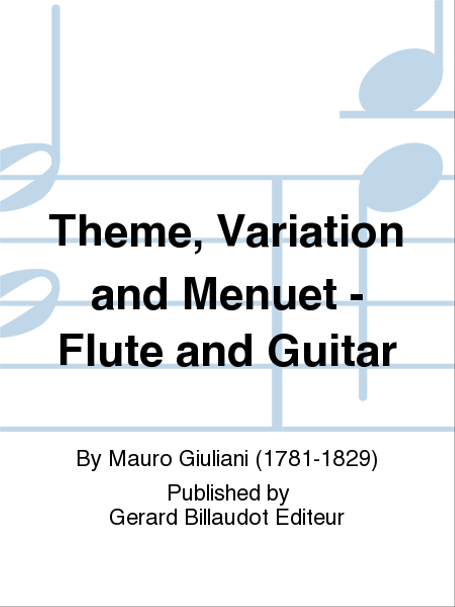 Theme, Variation and Menuet - Flute and Guitar Flute scores gallery preview page 1