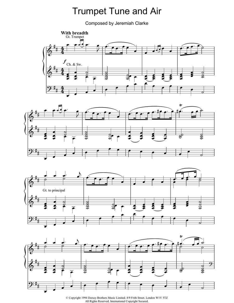 Trumpet Tune And Air Trumpet scores gallery preview page 1