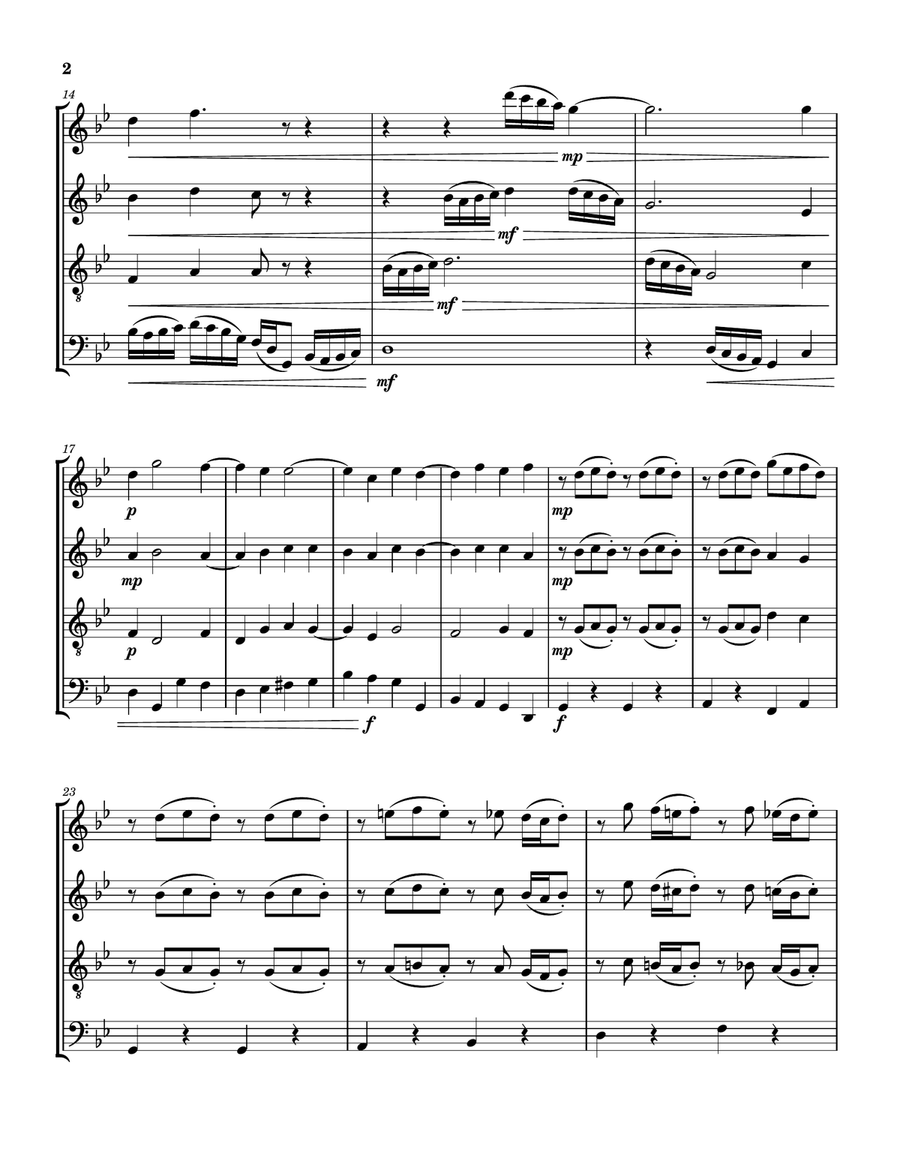Wind Quartet No. 1 in G Minor - “Waterwalk”, Op. 12 Woodwind Quartet scores gallery preview page 2