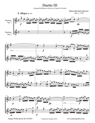 Quantz: Duetto Op. 2 No. 3 for Baritone Sax Duo