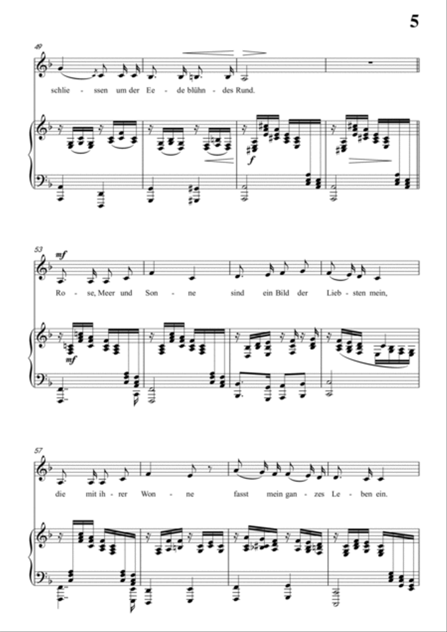 Schumann-Rose,Meer und Sonne in F Major for Voice and Piano Voice Solo scores gallery preview page 6