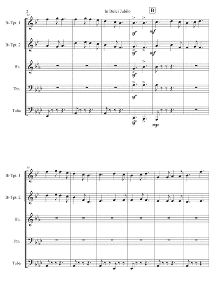 In Dulci Jubilo (German Carol) for Brass Quintet image number null