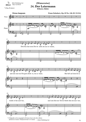 Book cover for Der Leiermann, Op. 89 No. 24 (D minor)