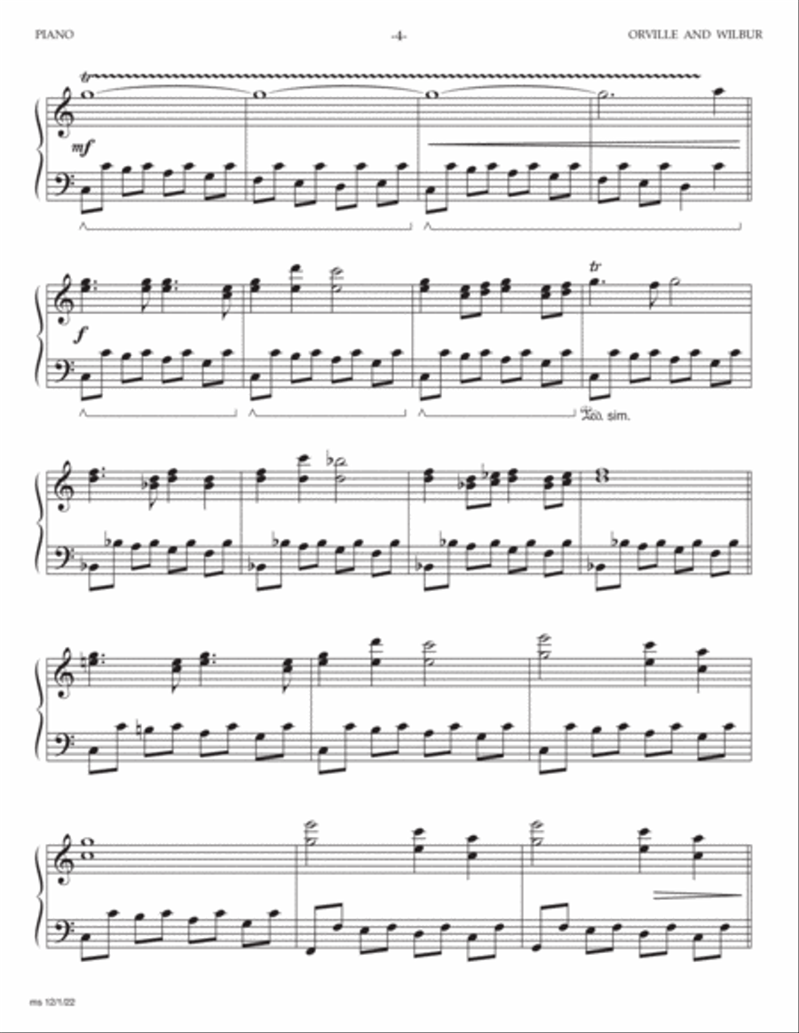 Oroville & Wilbur (The Right To Fly) Piano scores gallery preview page 4