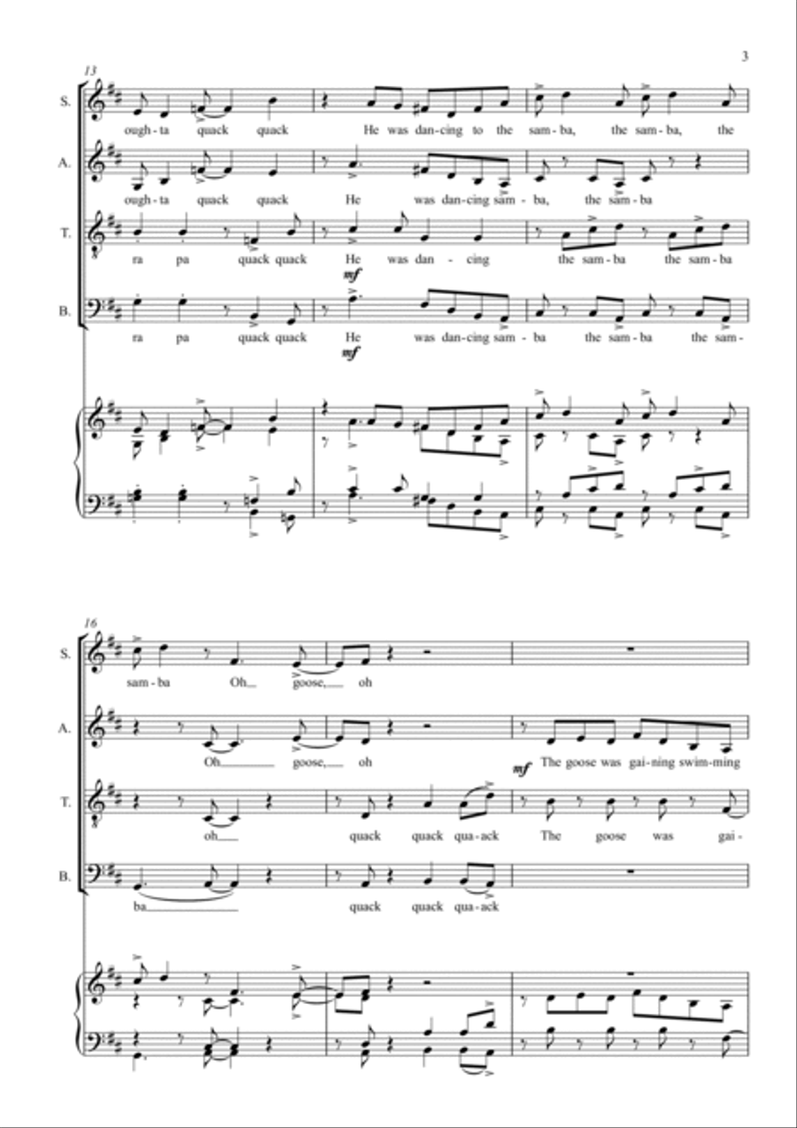 O Pato (the Duck) 4-Part scores gallery preview page 3