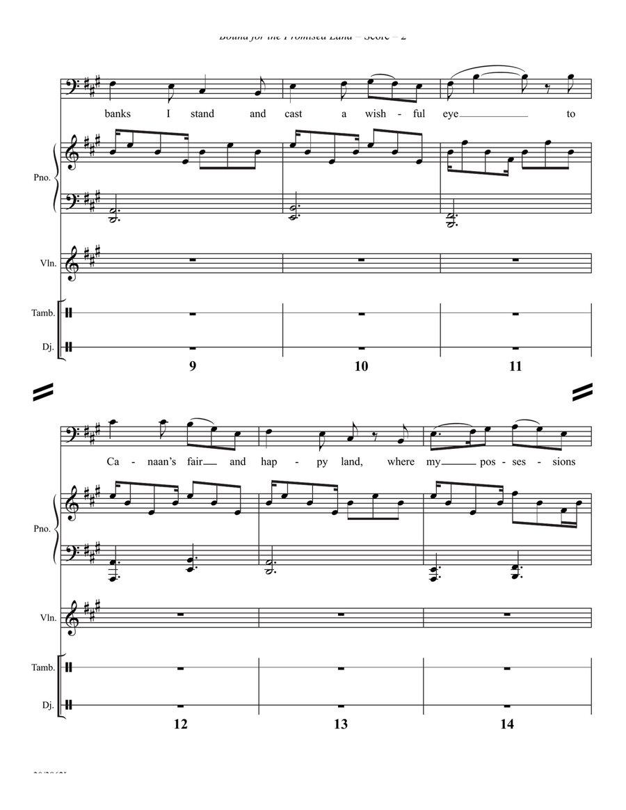 Bound for the Promised Land - Downloadable Score and Parts Set of Parts scores gallery preview page 4
