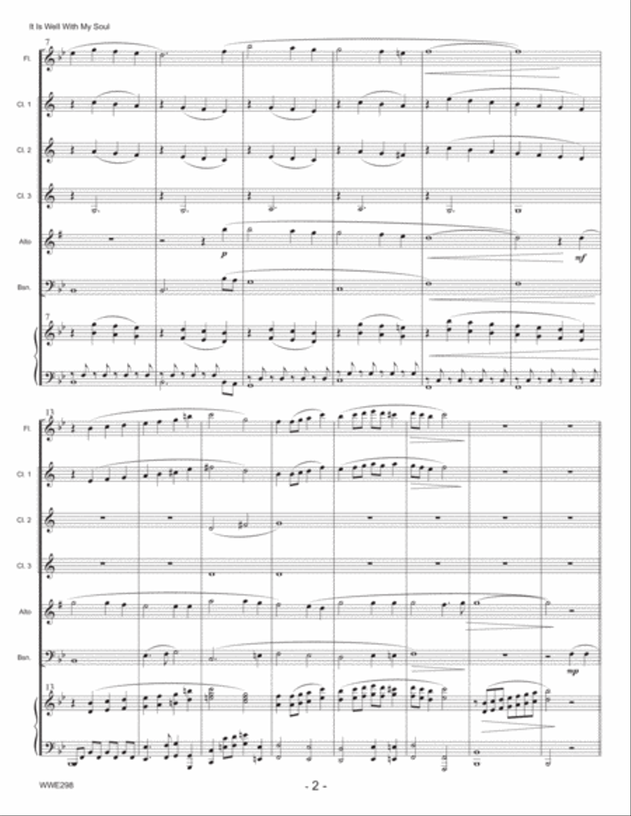 IT IS WELL WITH MY SOUL - WOODWIND ENSEMBLE with Piano Accompaniment Woodwind Ensemble scores gallery preview page 2