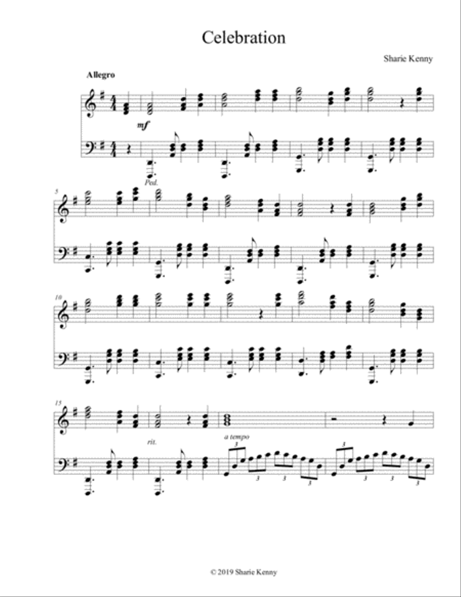 Celebration Piano Solo scores gallery preview page 1
