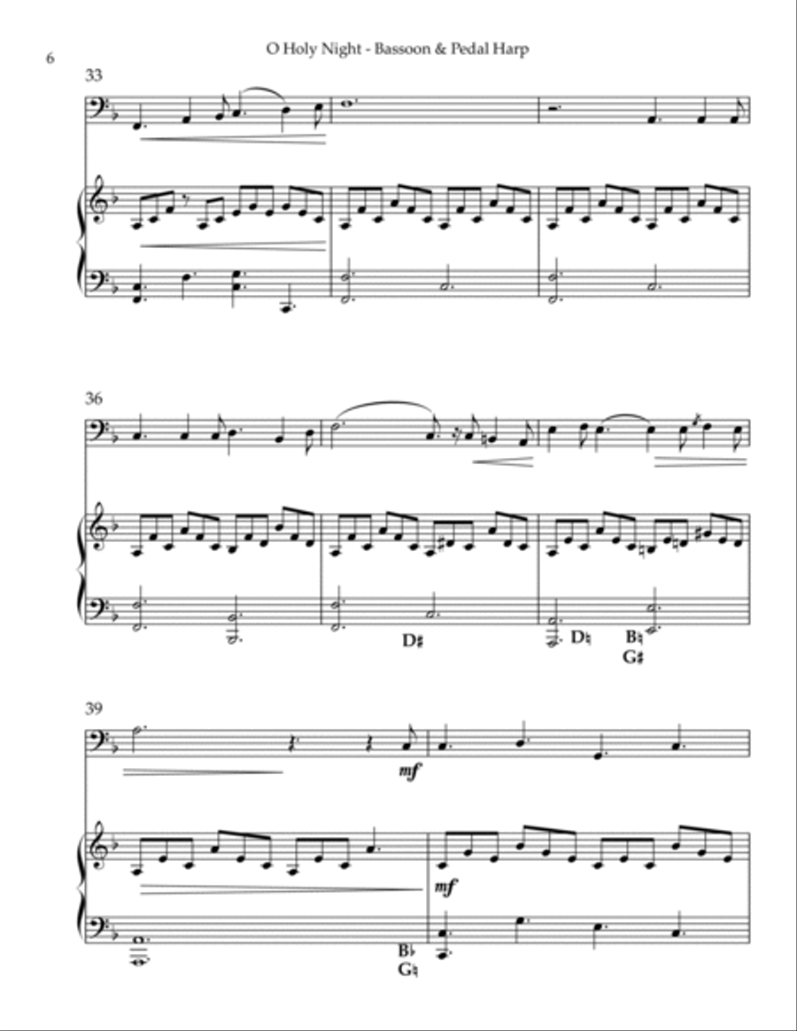 O Holy Night, Duet for Bassoon & Pedal Harp