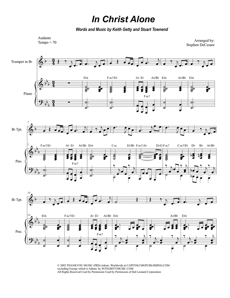 In Christ Alone In Christ Alone Trumpet Solo scores gallery preview page 1