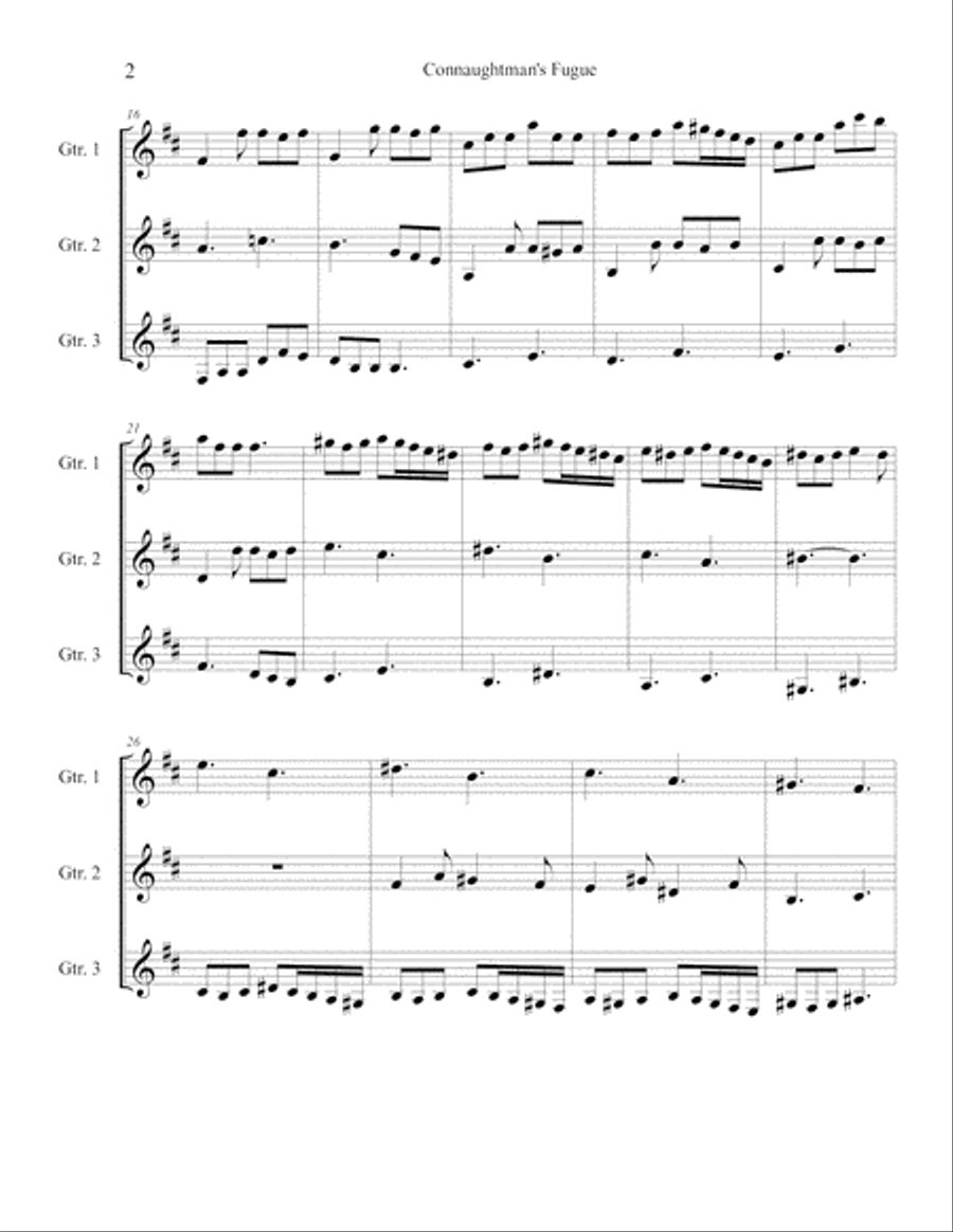 Connaughtman’s Fugue (Guitar Trio) Guitar Ensemble scores gallery preview page 4