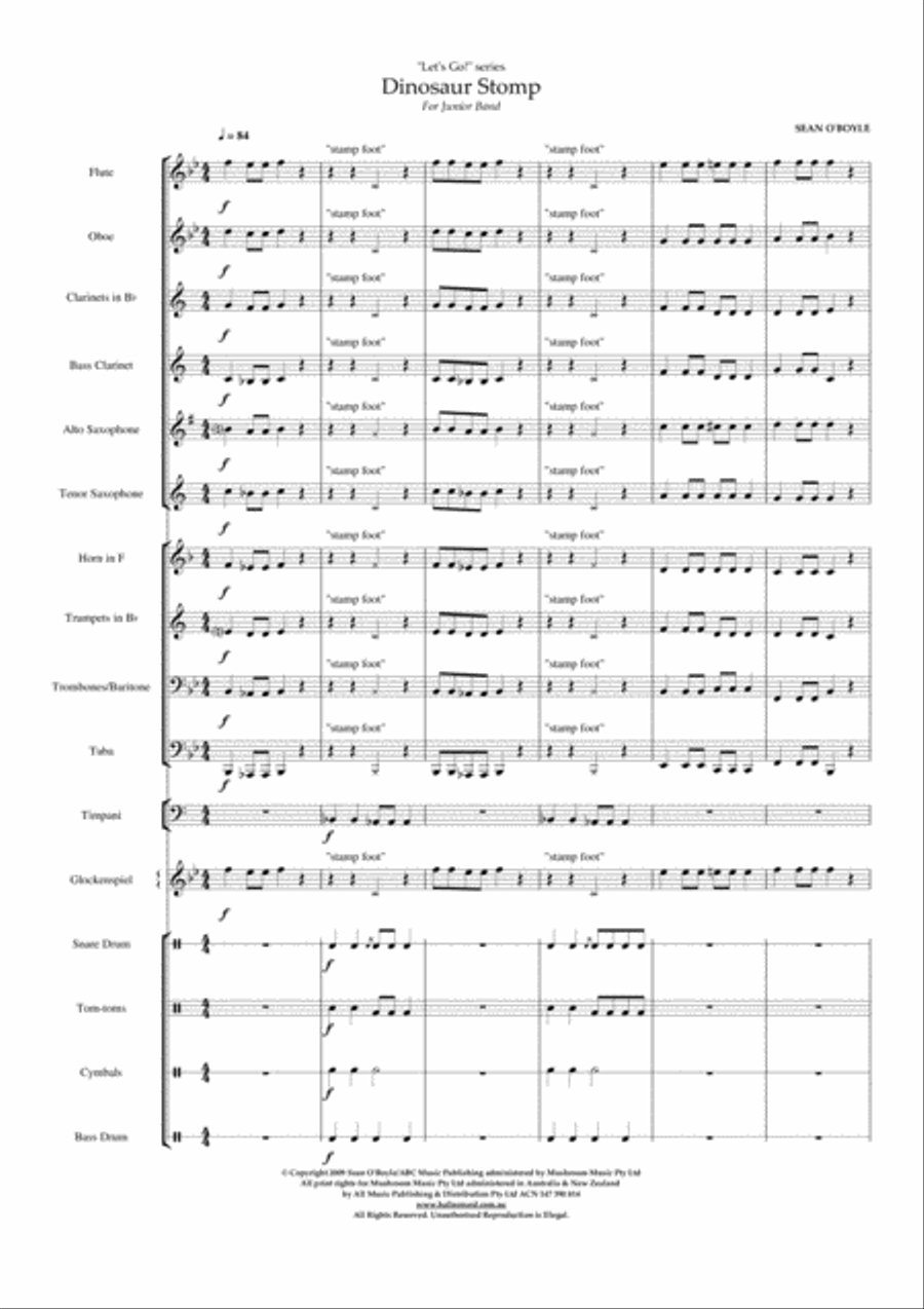Dinosaur Stomp - Score Dinosaur Stomp - Score Concert Band scores gallery preview page 3