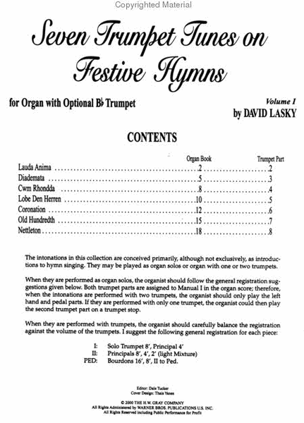 Seven Trumpet Tunes on Festive Hymns, Volume 1