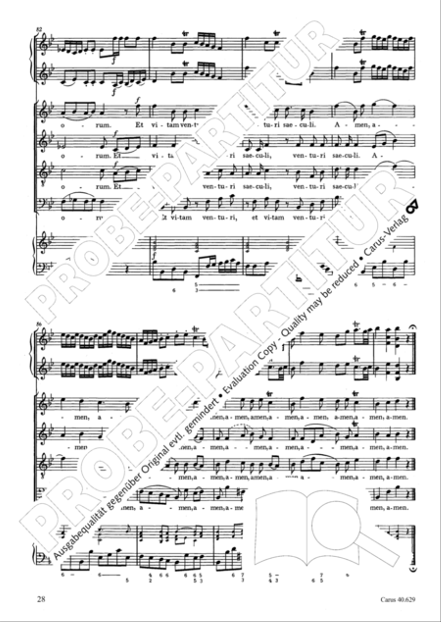 Missa brevis in B flat major 4-Part scores gallery preview page 29