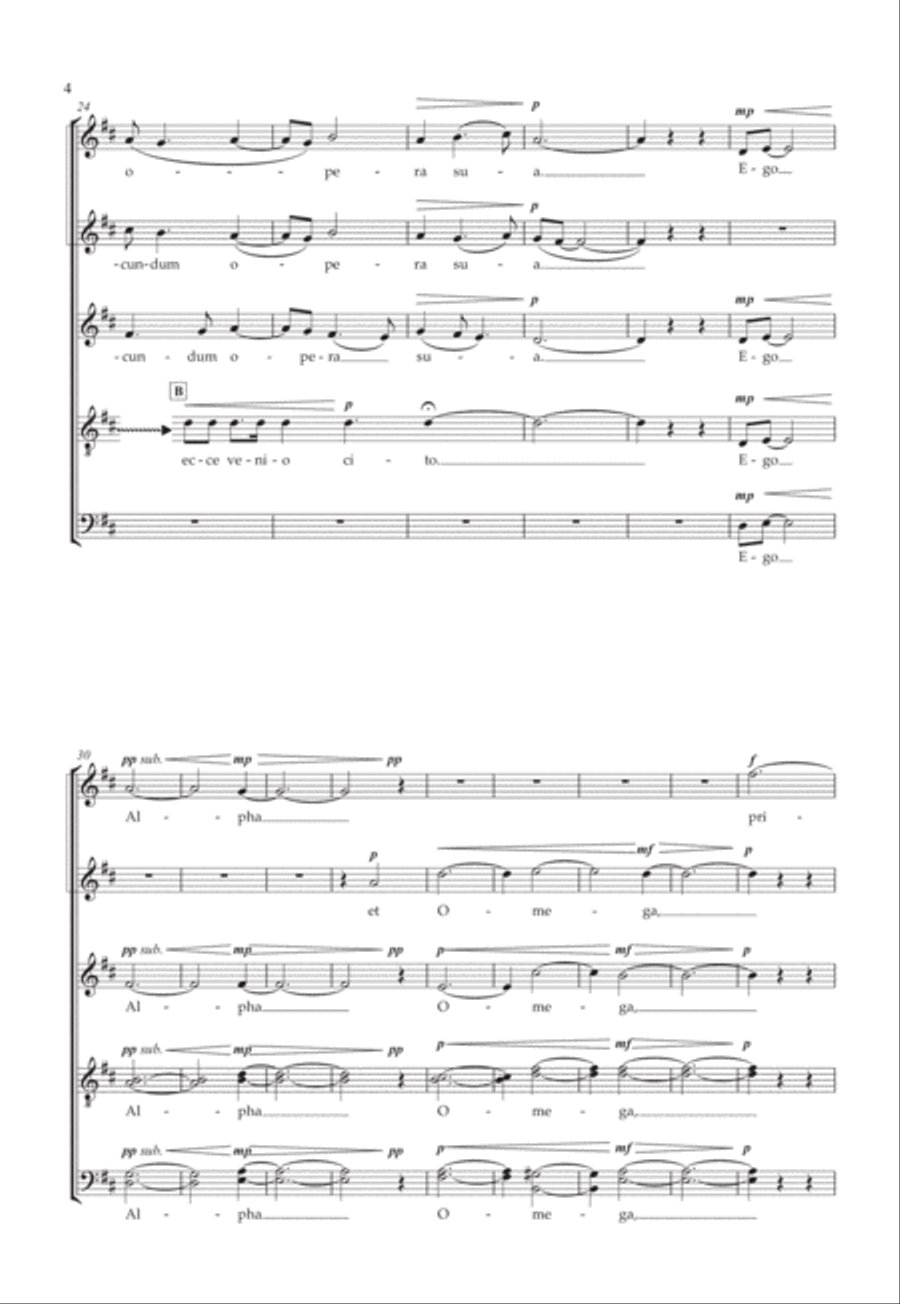 Ecce Venio Cito SSATB scores gallery preview page 6