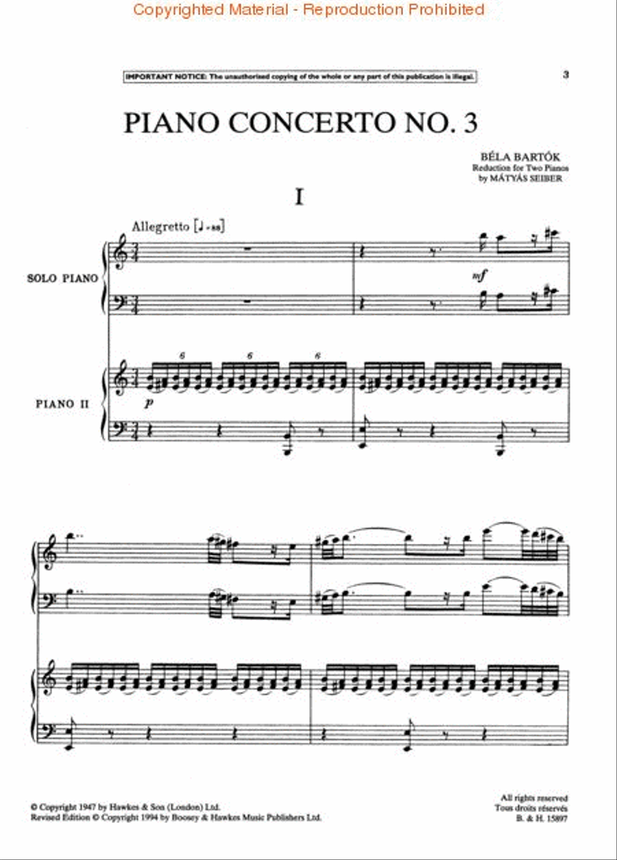Piano Concerto No. 3 Piano Solo scores gallery preview page 2