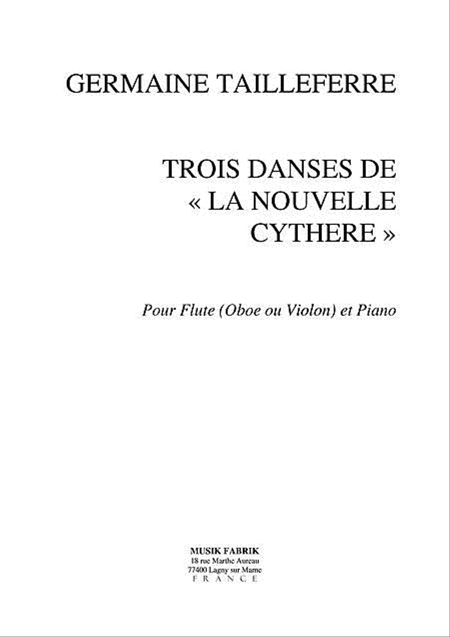 Trois Danses de la Nouvelle Cythere Flute scores gallery preview page 1