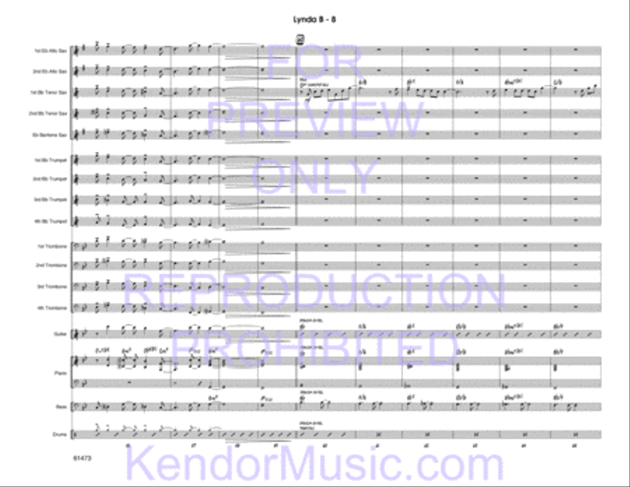 Lynda B (Full Score) Jazz Ensemble scores gallery preview page 10