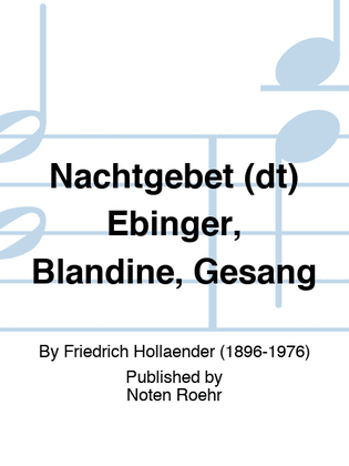Nachtgebet (dt) Ebinger, Blandine, Gesang