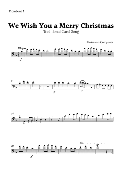 We Wish you a Merry Christmas for Trombone Quartet image number null