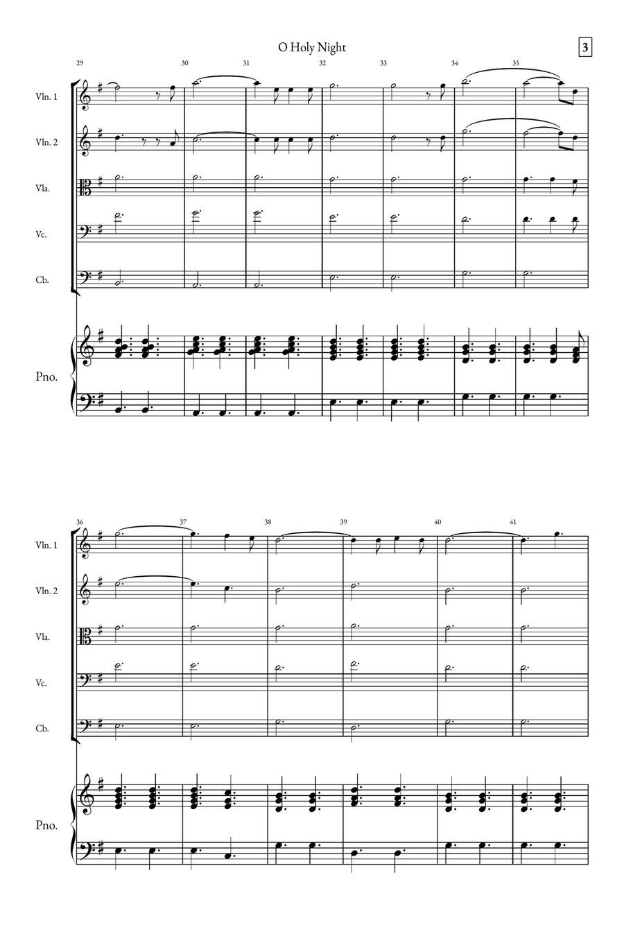 O Holy Night String Quintet scores gallery preview page 3