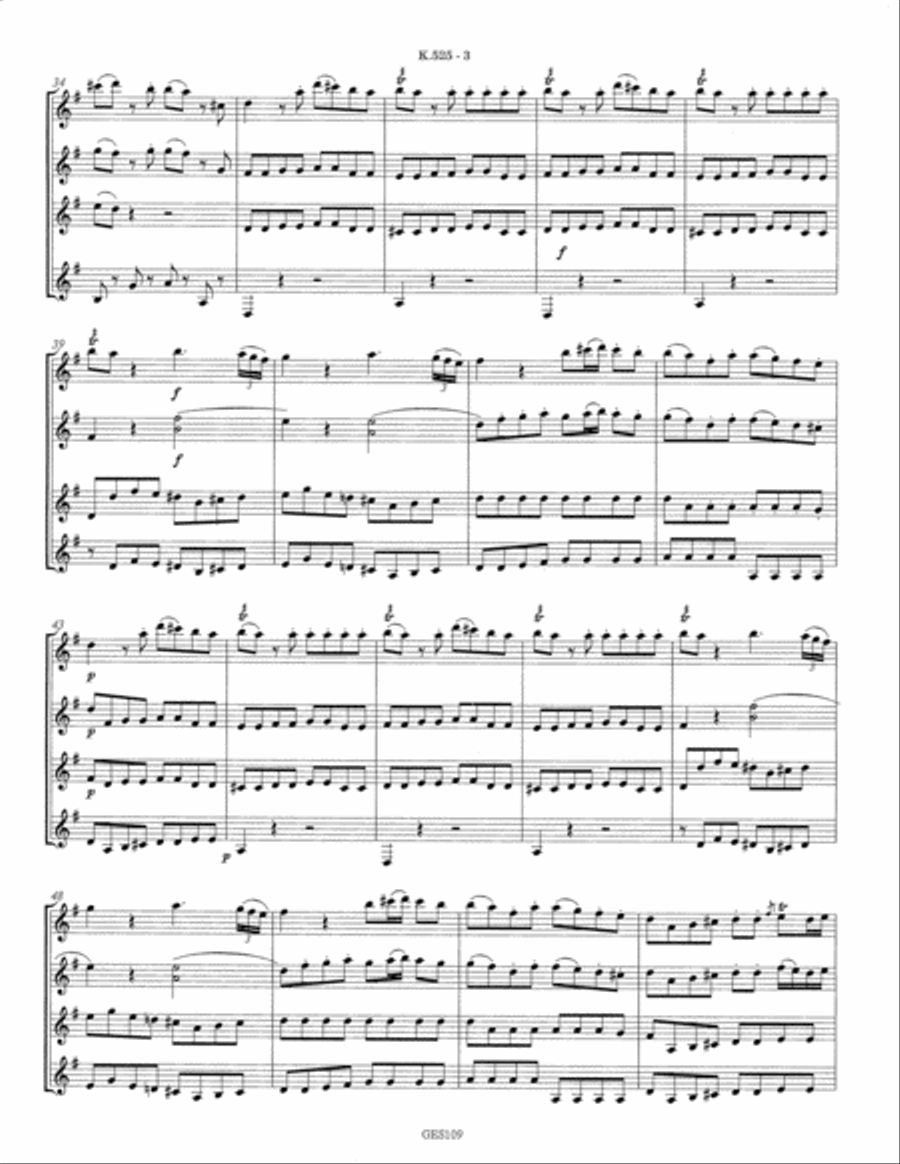 Serenade K. 525 (Eine Kleine Nachtmusik) arr. for guitar quartet