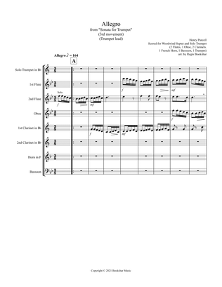 Allegro (from "Sonata for Trumpet") (Bb) (Trumpet Solo with Woodwind Septet - 2 Flutes, 1 Oboe, 2 Cl
