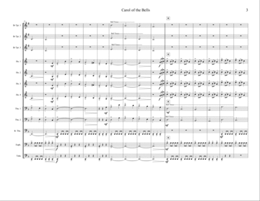 Carol of the Bells Brass Ensemble scores gallery preview page 4
